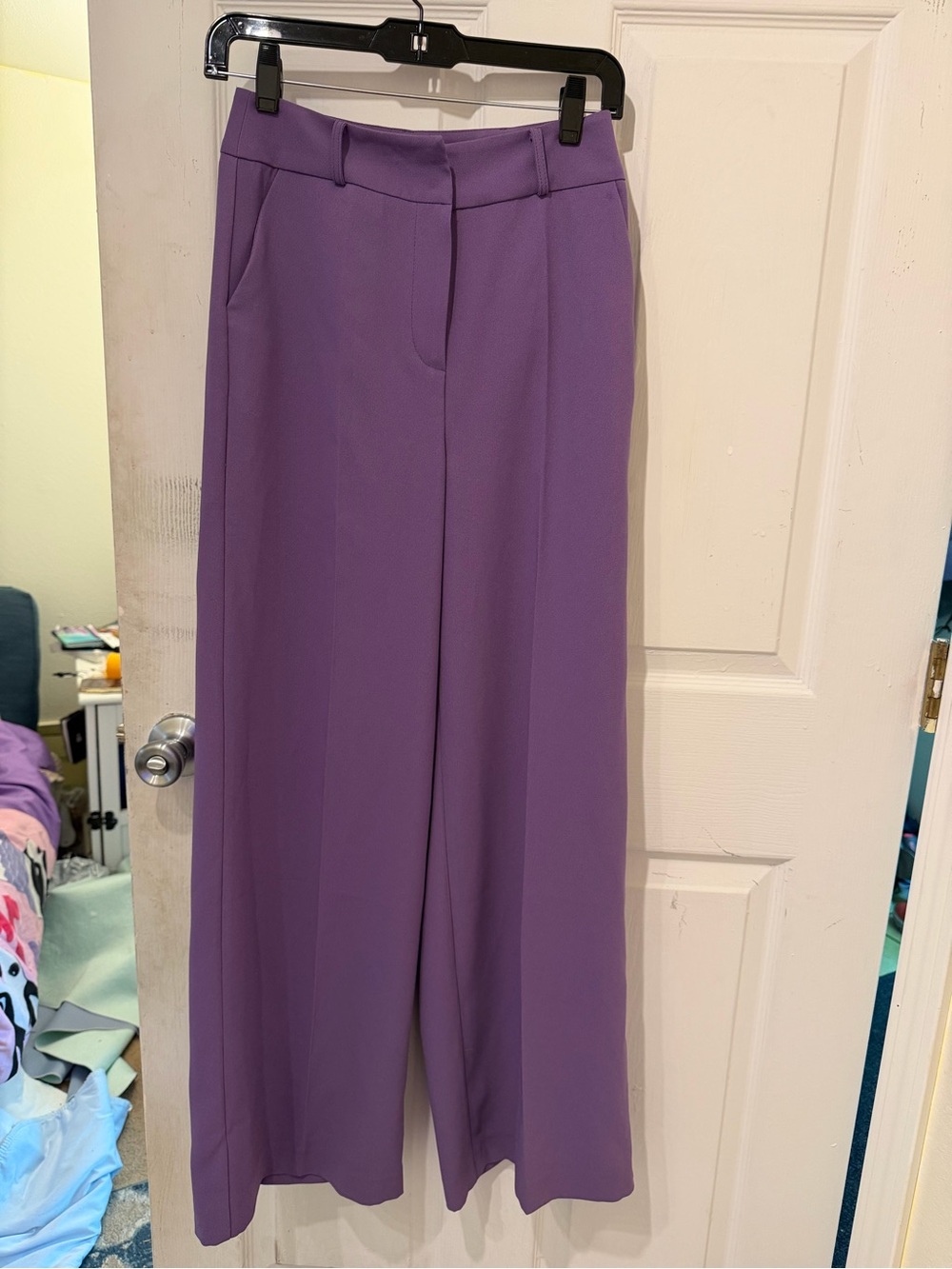 Anthropologie Purple Wide-Leg Pants